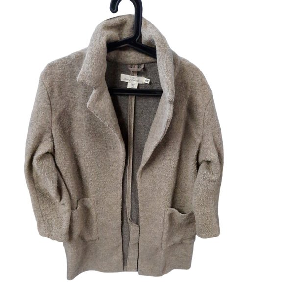 L.o.g.g. H&M Size 6 Womens Wool Blend Coat Jacket Peacoat Overcoat Topcoat Grey - Picture 1 of 13